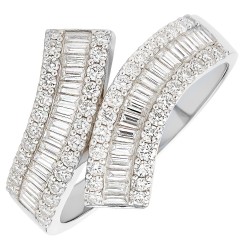 Λευκόχρυσο δαχτυλίδι Κ14 με ζιργκόν